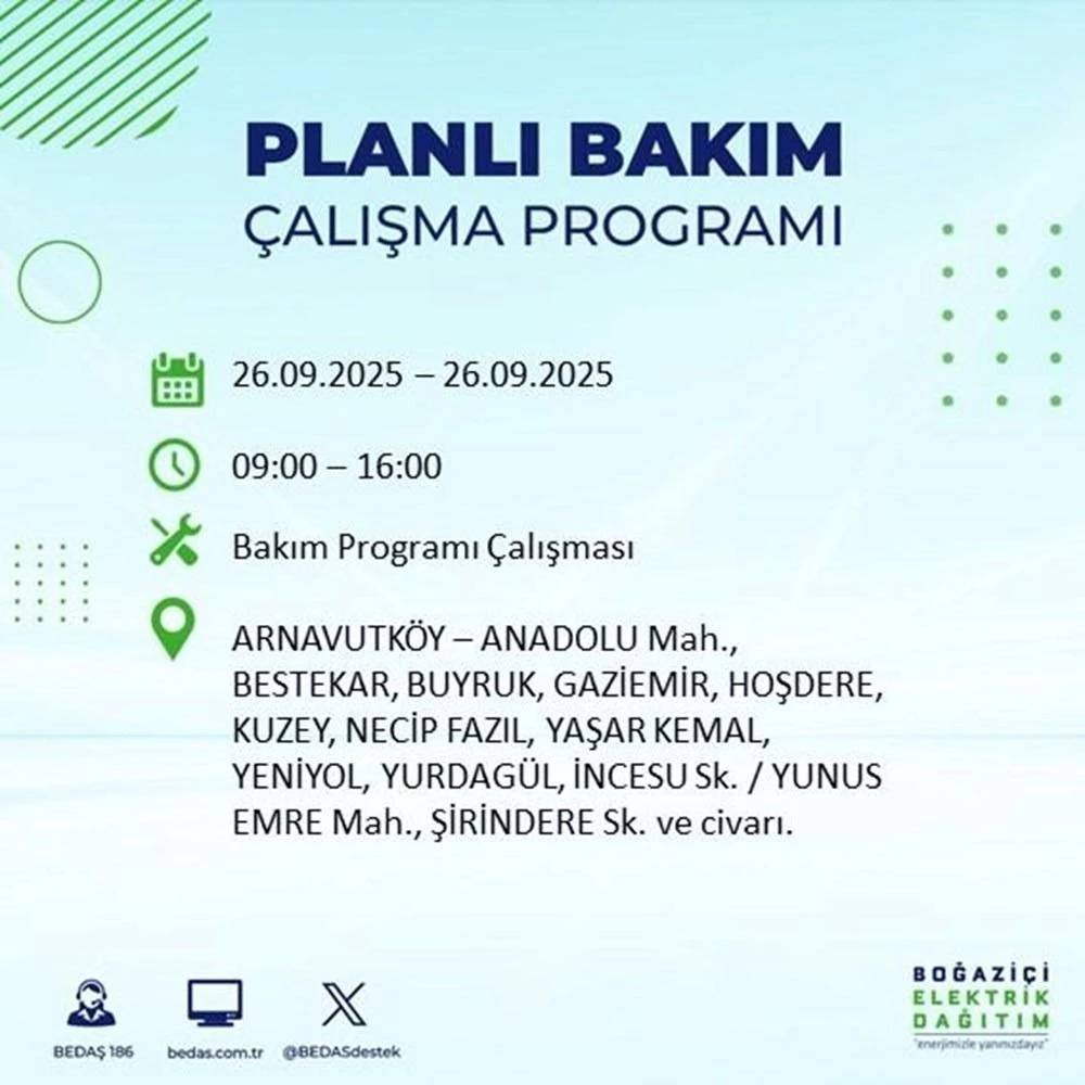 İstanbul’da elektrik alarmı! 23 ilçede 10 saatlik kesinti listesi açıklandı 13